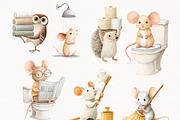 Cute Bath time Clipart- Woodland PNG, an Animal Illustration by PaintPixelCo (Thumbnail 4 of 14)