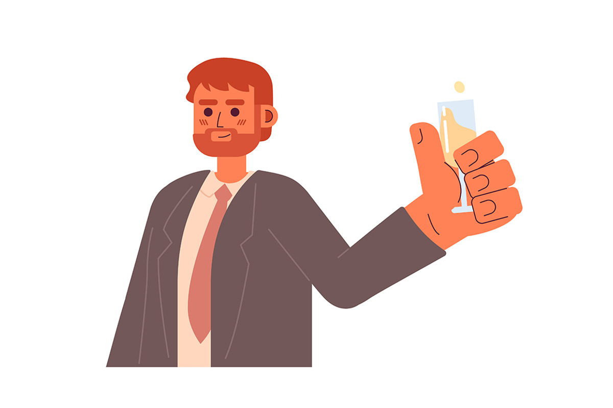 Man holding champagne glass, a Person Illustration by IMG visuals characters
