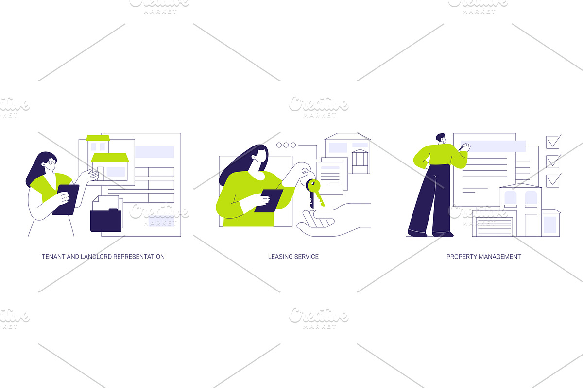 Real estate firm services isolated, a Finance Illustration by Visual Generation