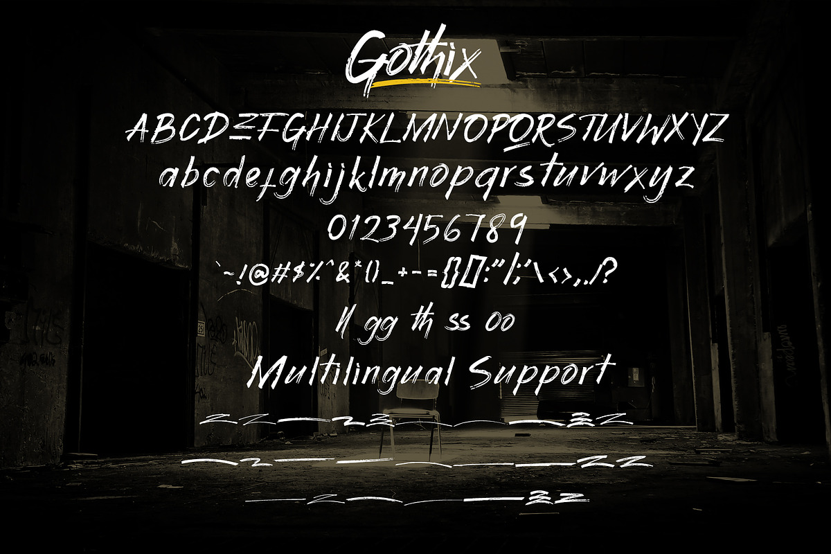 Gothix - HandBrush Typeface preview 6