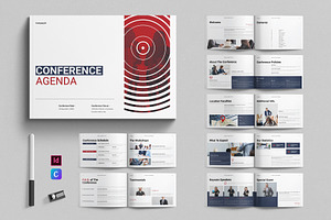 Conference Agenda Template Landscape, a Brochure Template by E-Type
