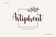 Astiphent, a Script Font by akrtype (Thumbnail 1 of 7)