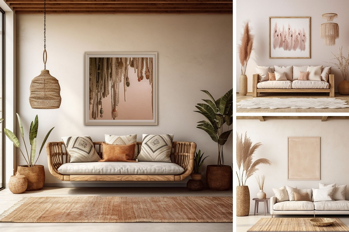 50 Frame Mockups | Boho Interior 4K, a Household Mockup by ARTOZEN DIGITAL (Photo 12 of 15)