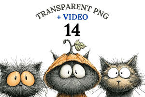 14 Quirky Cat, an Animal Illustration by Pati Charm Studio