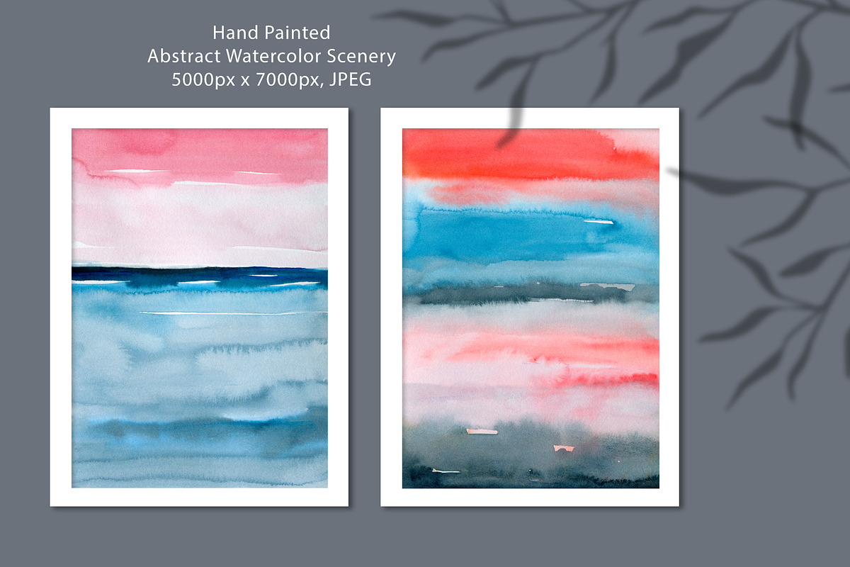 About Sunset, Watercolor Scenery, a Background Graphic by Marmoris.Arts (Photo 2 of 17)