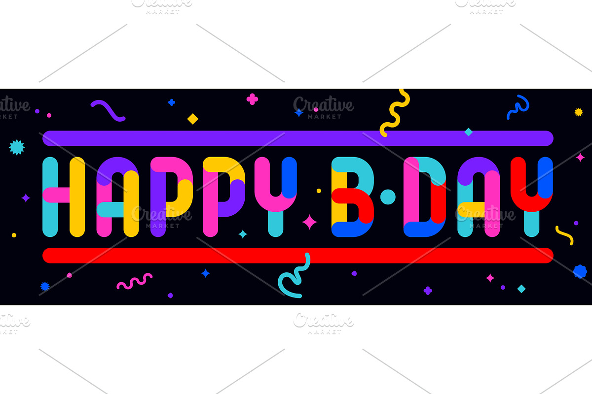 Happy Birthday. Funny banner, an Illustration by Foxys Graphic