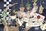 Wizarding Blue House in Christmas, an Illustration by Rachel Art Studio (Thumbnail 1 of 10)