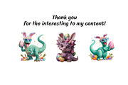 Watercolor Easter Dino Hunters Set, a Seasonal Illustration by InkyQueenArt (Thumbnail 5 of 6)