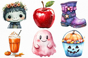 Watercolor Hand Drawn Cute Halloween, an Illustration by Craft Nest (Thumbnail 5 of 6)