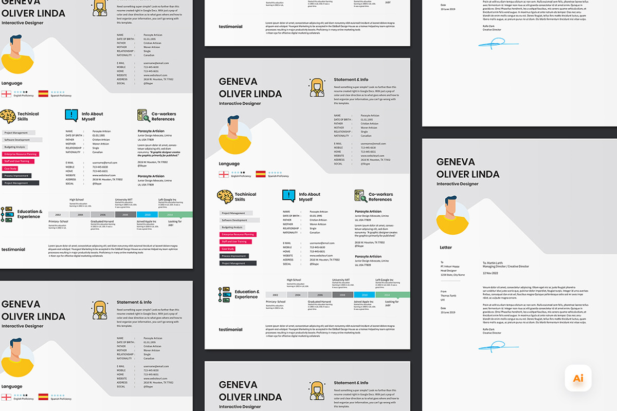 Inforgraphic Resume CV Template, a Resume Template by iDoodle Studio (Photo 3 of 6)
