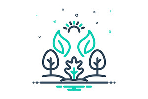Green grassy mix icon, a Duotone Icon by Creative priyanka