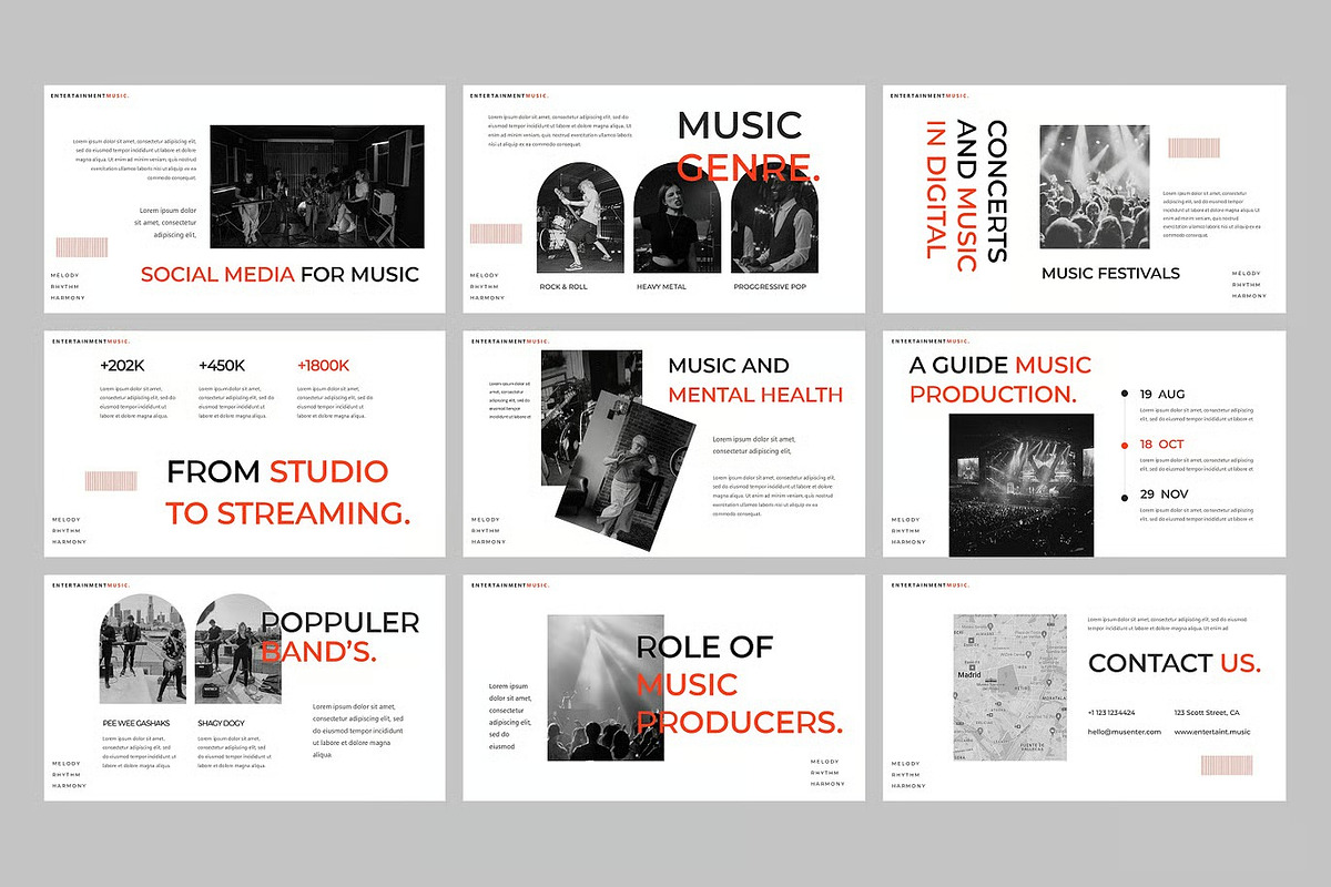 Music Entertainment GSlides, PPoint, a Presentation Template by Fit-tee (Photo 4 of 4)