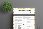 Yellow Floral Resume Template / N, a Resume Template by Showy68 Template (Thumbnail 3 of 5)