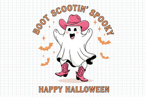 Cute Cowboy Ghost Png, an Illustration by Craft Nest