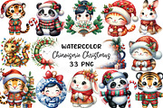 Chinoiserie Christmas Clipart, an Illustration by CraftArtStudio (Thumbnail 1 of 6)