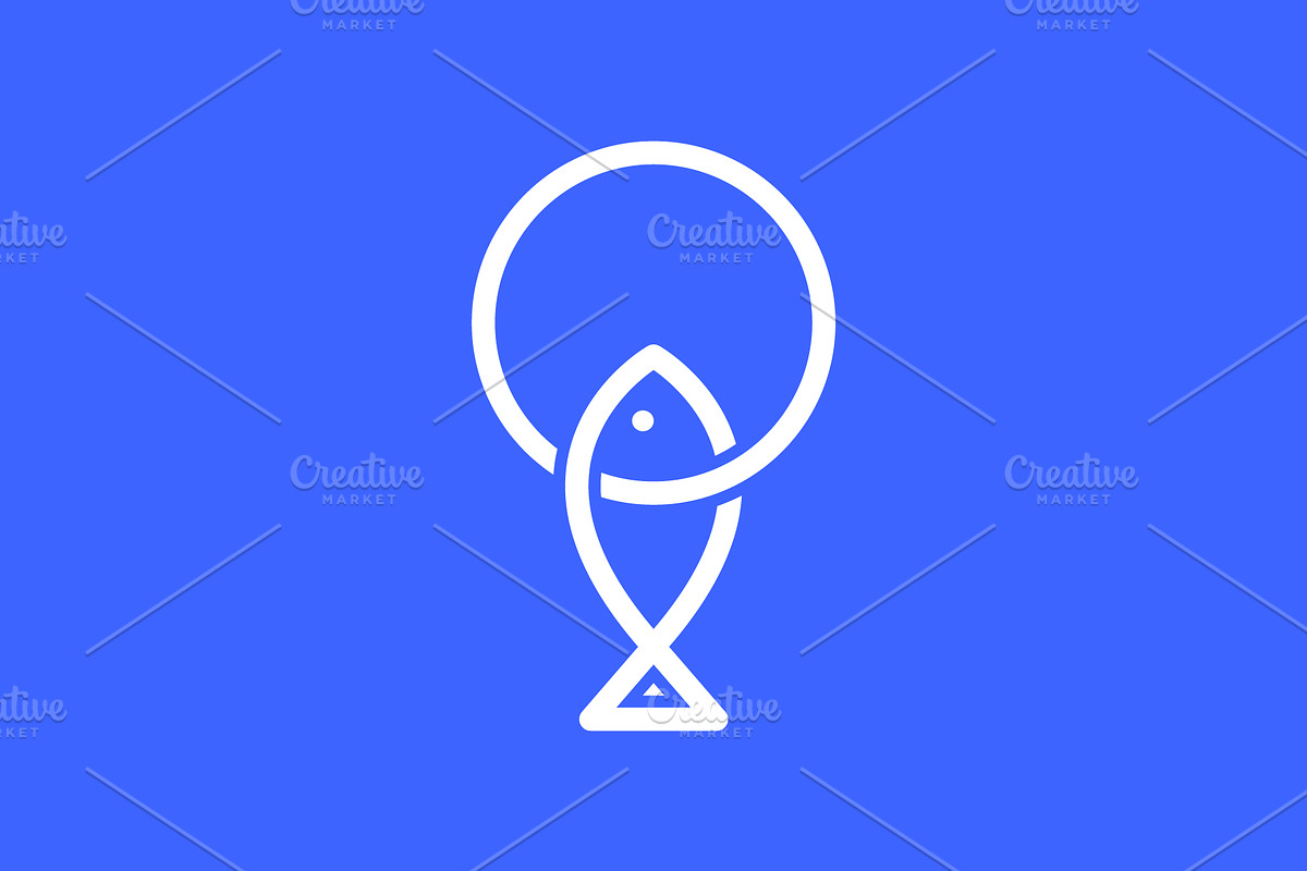 fish circle geometric logo, a Branding & Logo Template by devastd
