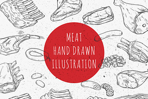 Meat hand drawn vector