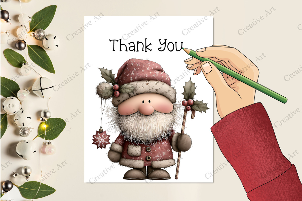 Watercolor Christmas Santa Clipart, an Illustration by Creative Art (Photo 8 of 9)