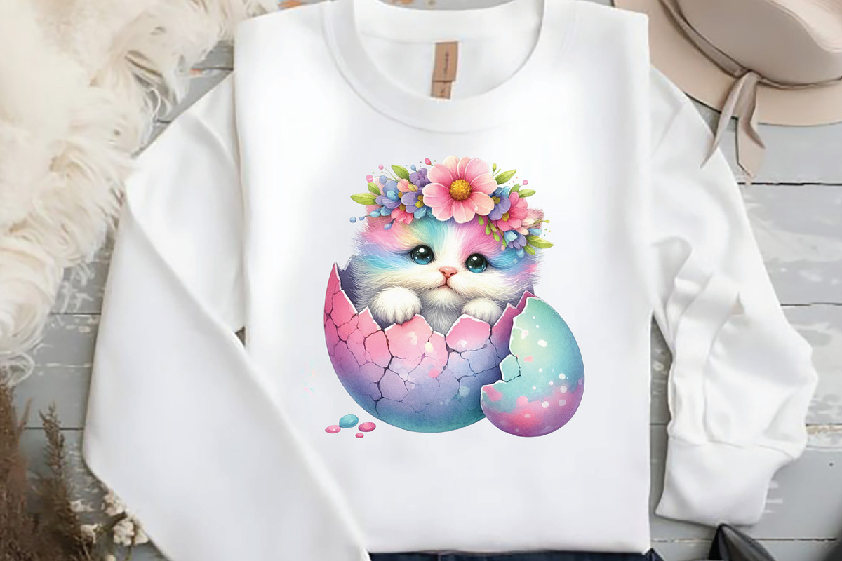 Easter Cats Sublimation Clipart, an Illustration by DreamCafeArt (Photo 4 of 5)
