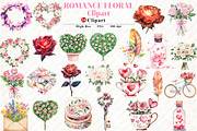 Romance Floral Clipart, an Illustration by Watercolor design (Thumbnail 1 of 2)