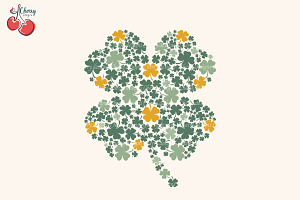 Shamrock Doodle St Patrick Retro SVG