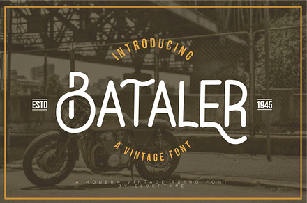 Bataler - Vintage Font, a Sans Serif Font by Eldertype Studio