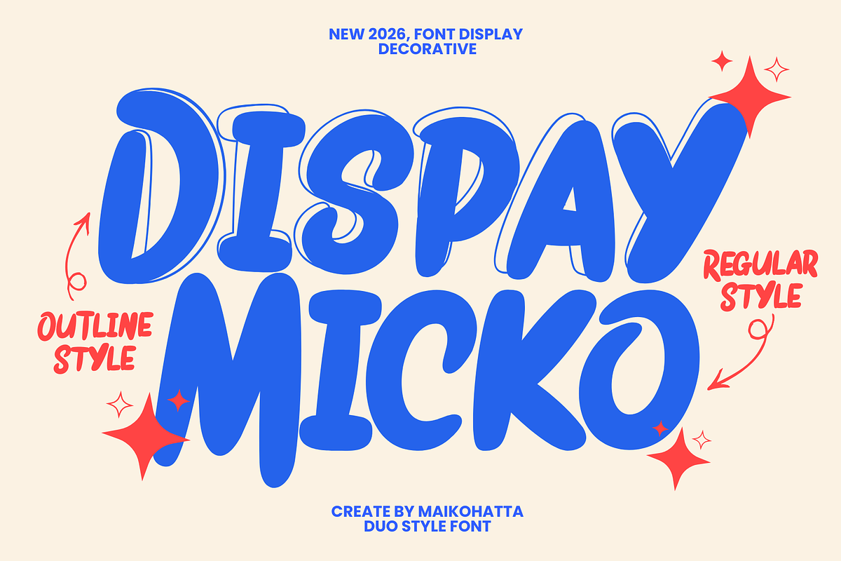Dispay Micko–Playful Bubble Display, a Handwritten Font by MaikoHatta (Photo 1 of 10)
