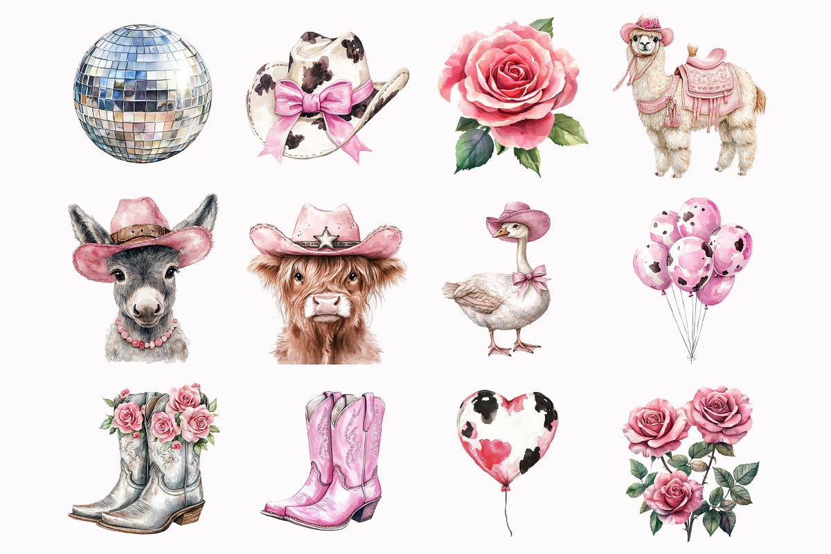 Watercolor Howdy Farm Clipart, a Seasonal Illustration by Design Market (Photo 3 of 4)