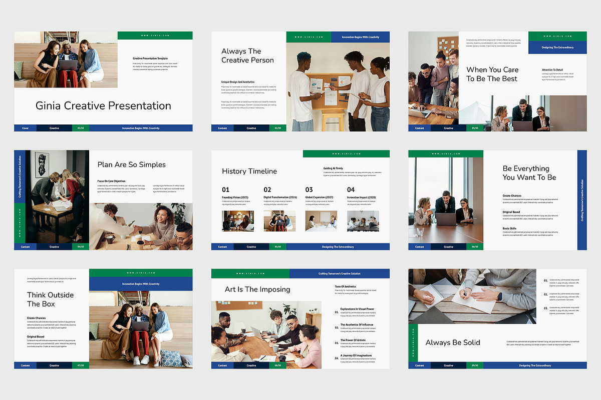 Ginia : Creative Business Powerpoint, a Presentation Template by Punkl Camp (Photo 2 of 9)