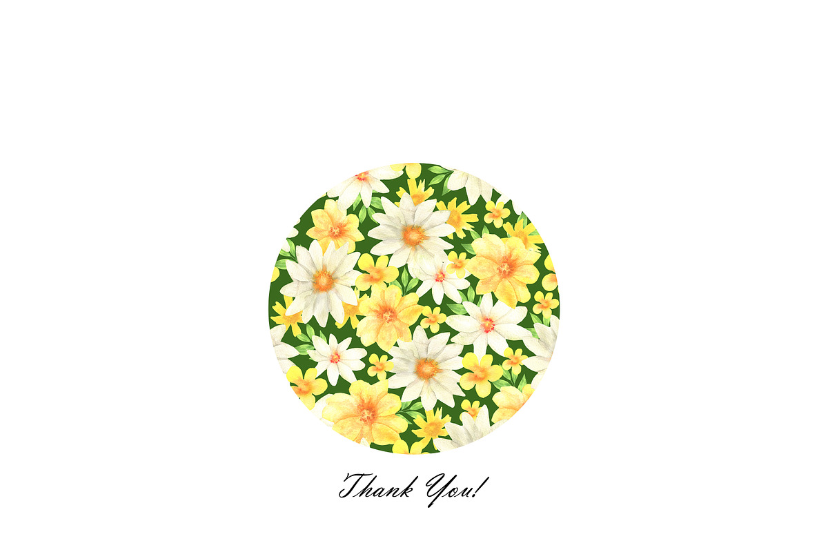 Watercolor Flowers Seamless Patterns, an Illustration by OlDm_Shop (Photo 10 of 10)