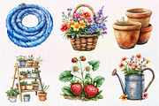 Gardening Day Watercolor Clipart, an Illustration by Dream Creation (Thumbnail 6 of 6)