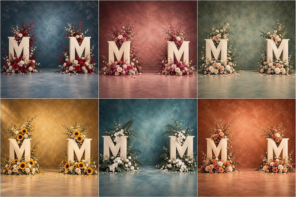 25 Floral MOM Digital Backdrops, a Background Graphic by Walllow Creatives (Photo 3 of 3)