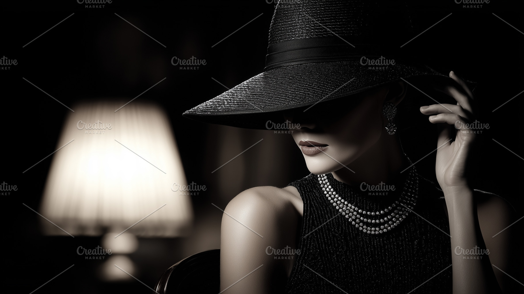 Glamorous woman in a black hat, a Person Photo by MistyDay