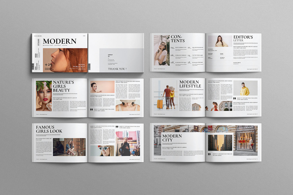 Modern Magazine Layout Landscape, a Magazine Template by Work-Envance (Photo 7 of 8)
