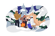 People doing winter sport activities, a Seasonal Illustration by Good Studio (Thumbnail 10 of 11)