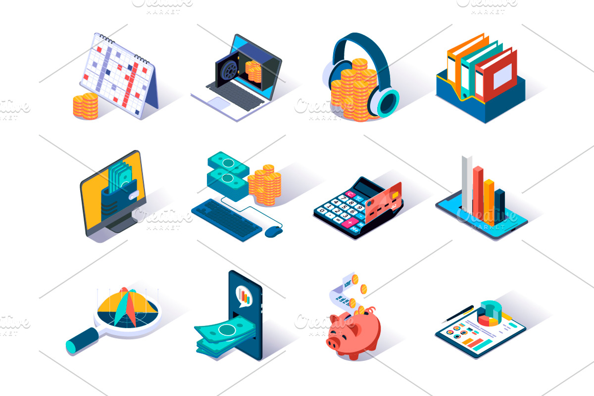 Isometric Vector Icons Pack, an Outline Icon by alexdndz (Photo 16 of 21)