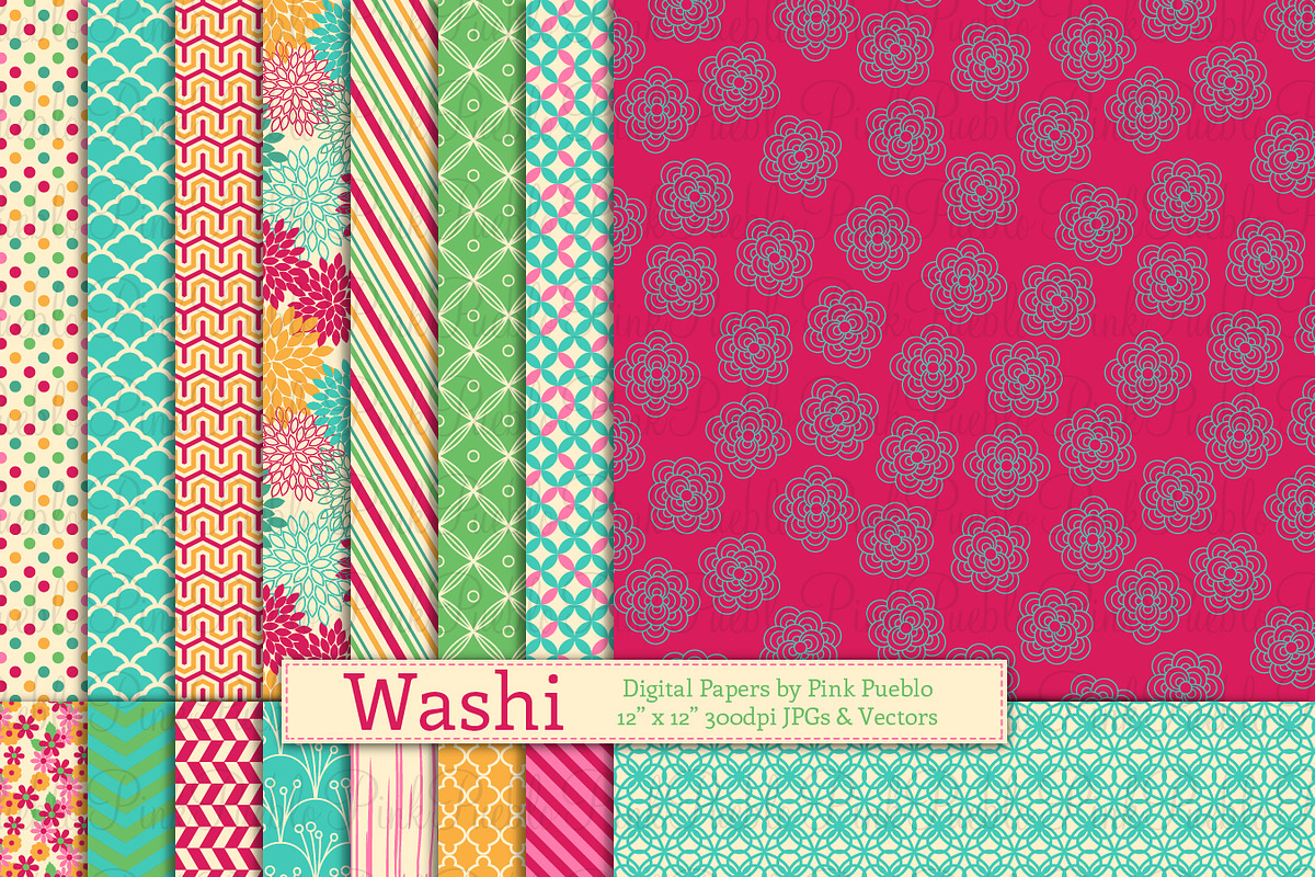 Washi Papers and Backgrounds preview 2