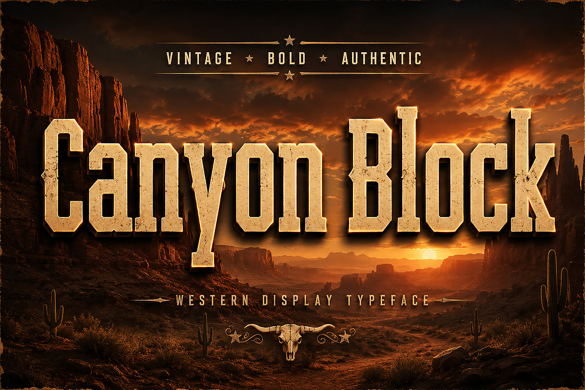 Canyon Block, a Slab Serif Font by Wow Magic (Photo 1 of 5)
