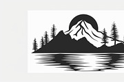 Mountain Tree Silhouette Bundle, a Graphic by hafijul (Thumbnail 2 of 8)