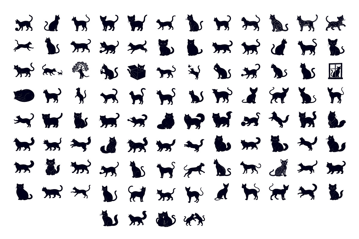 Cats Silhouette Pack, an Illustration by Creative_View (Photo 3 of 4)