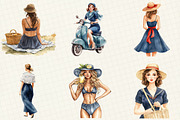 Navy Summer Outdoor Clipart, an Illustration by OK Design (Thumbnail 2 of 5)