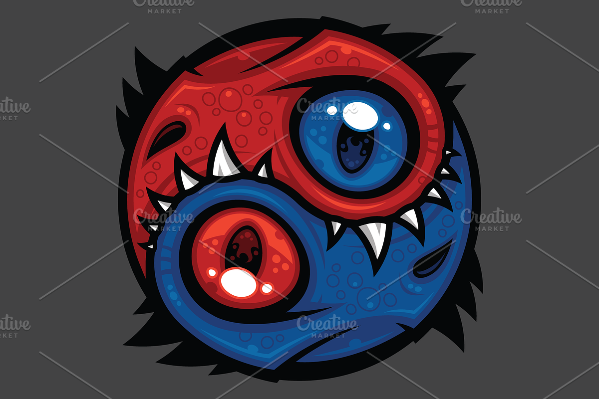 Red and Blue Yin Yang Dragons, an Illustration by Schwegel Illustration (Photo 1 of 3)