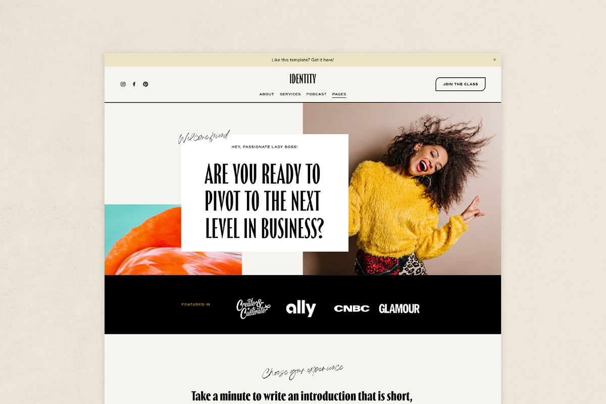 Squarespace Template: Identity, a Squarespace Template by Applet Studio (Photo 2 of 5)