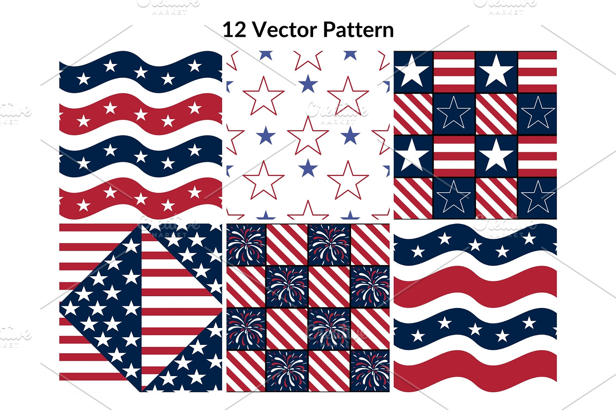 American Pride Pattern Collection, a Pattern Graphic by Elatedowl (Photo 3 of 11)