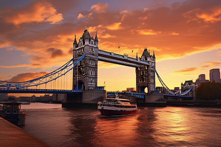 Tower Bridge in London at sunset, En, a Photo by Iftikhar Alam