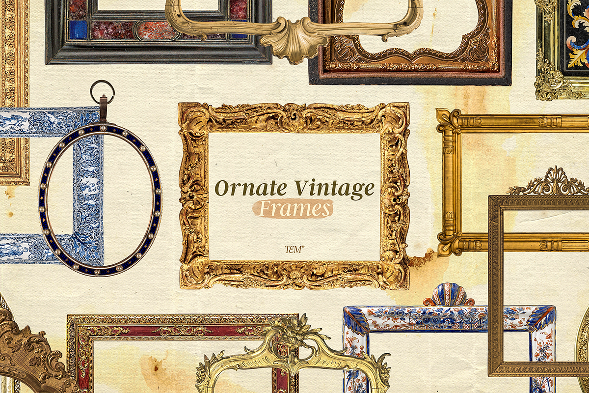 Ornate Vintage Frames, an Object Graphic by The Ephemera Mercadito (Photo 1 of 3)