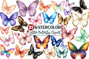 Watercolor Glitter Butterfly Clipart, an Illustration by Rose Art (Thumbnail 1 of 7)