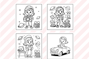 Cute Little Girl Coloring Pages, a Person Illustration by Design Home (Thumbnail 4 of 5)