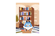 People with books in public library, a Person Illustration by PaperTrident (Thumbnail 3 of 4)
