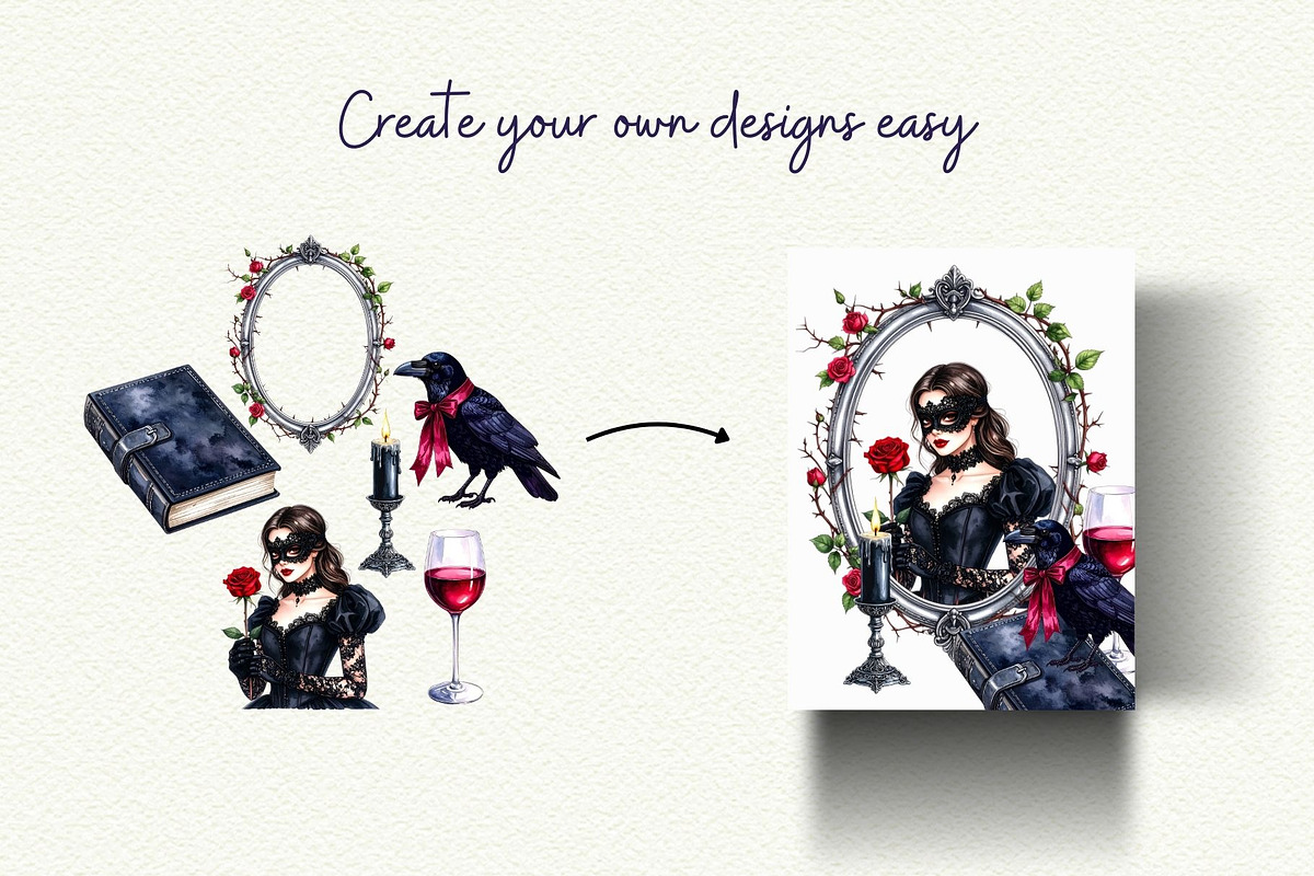 Dark Romance Clipart, an Object Graphic by Anna Design Studio (Photo 7 of 9)